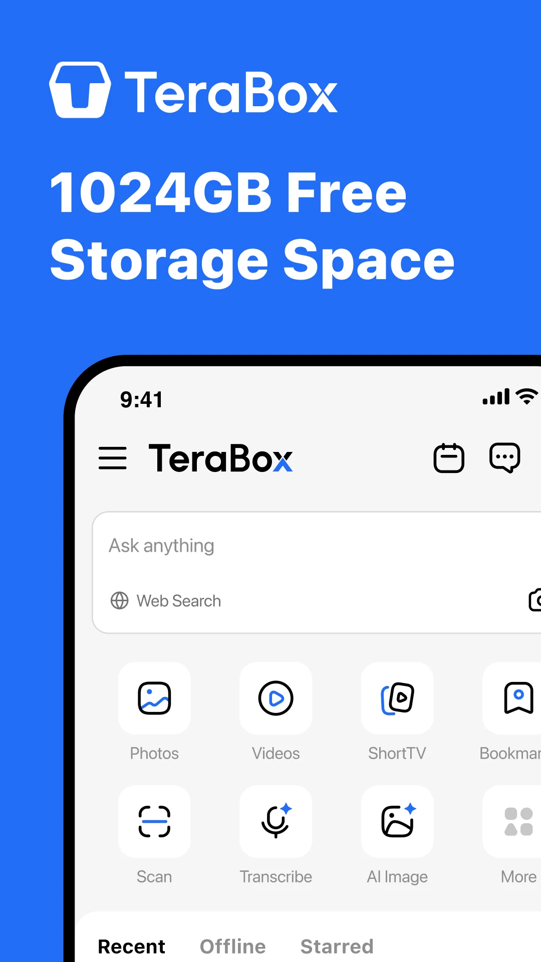 TeraBox: 1TB Cloud & AI Space — 1