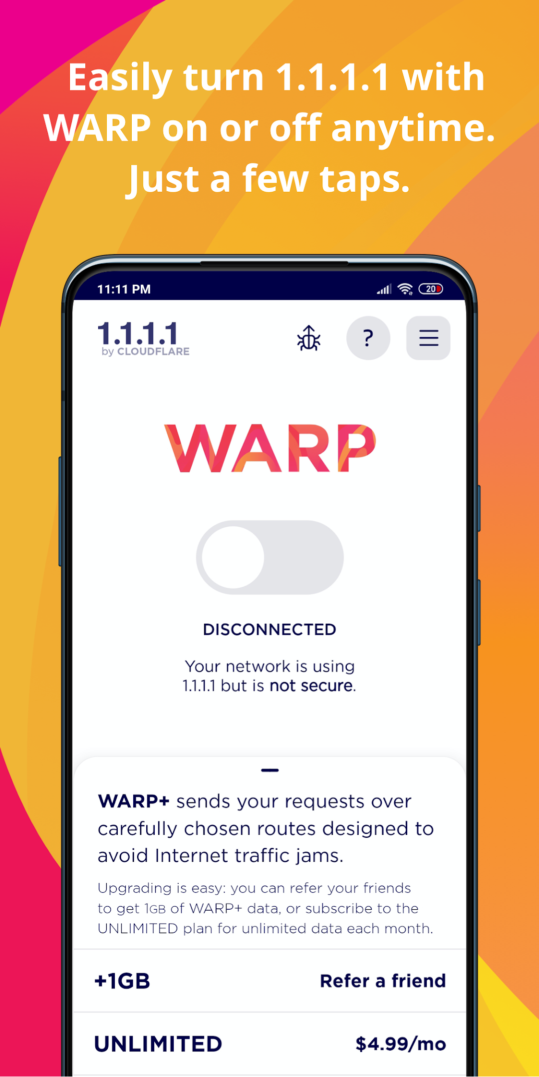 1.1.1.1 + WARP: Safer Internet — 1